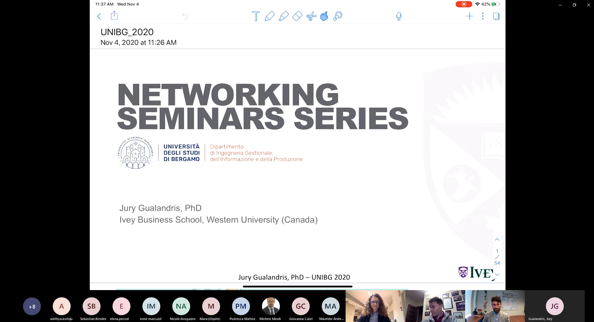 Networking Seminar by Jury Gualandris